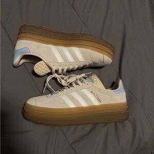 Adidas Gazelle Sneakers in Cream and Blue
